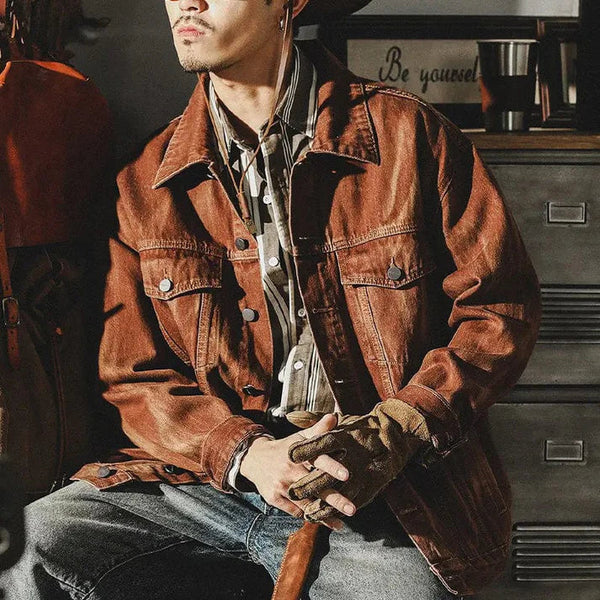WW | Braune Denim Jacke Für Herren