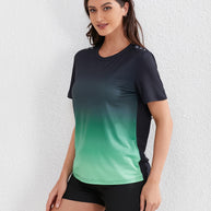 WW | Damen Ombre Sport T-shirt Mit Kurzen Ärmeln