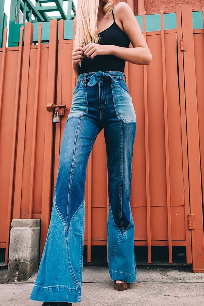 WW | 70Er Farbblock Gürtel Bell Jeans