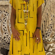 Damen Bequemes Tunika-Kleid mit modernen grafischen Mustern WW