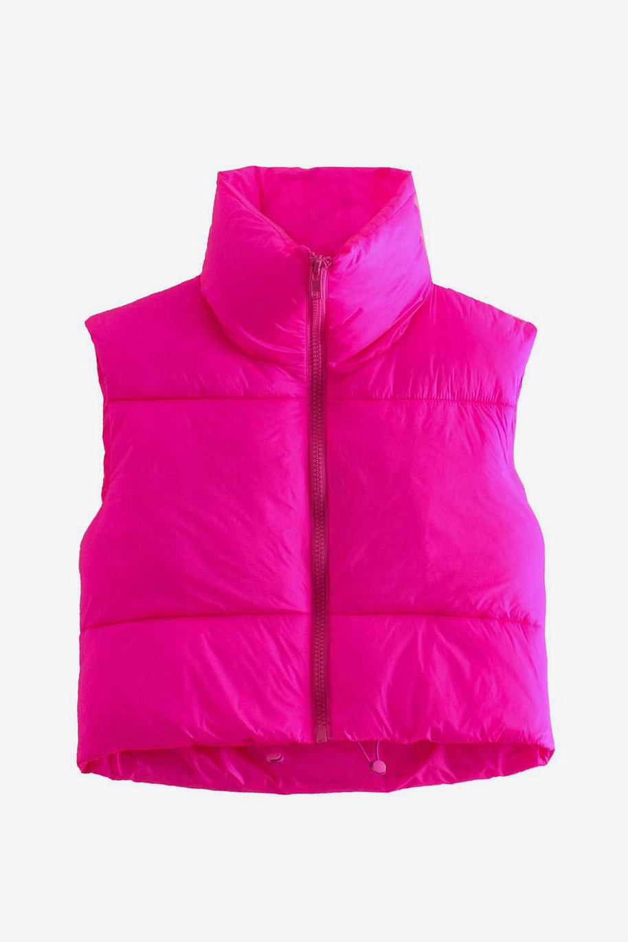 WW | Zip-Up Drawstring Puffer Weste