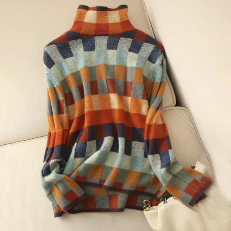 WW | Bunter Karierter Strickpullover