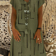 Damen Bequemes Tunika-Kleid mit modernen grafischen Mustern WW