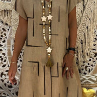 Damen Bequemes Tunika-Kleid mit modernen grafischen Mustern WW