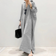 WW - elegantes gestreiftes Blusenkleid mit Knöpfen