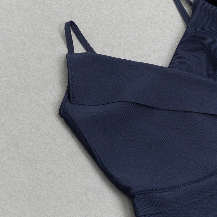 Midikleid mit Umschlagbund | Blau