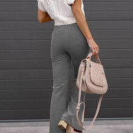 WW | Rosiedress Ein-Knopf-Baumwollcord-Flare-Hose mit Taschen