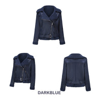 WW | Winterjacke aus Kunstwildleder mit Fell und Gürtel