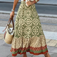 WW | Boho Lange Rock Mit Print