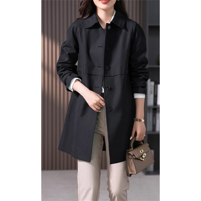W&W Mode | Klassischer Trenchcoat Damen, Einfach Gebunden, Taillierter Damenmantel