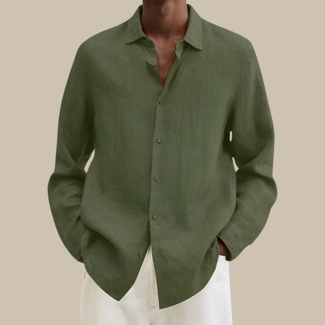 WW | Stilvolles Leinen Herrenhemd Mit Langen Ärmeln