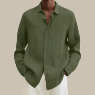 WW | Stilvolles Leinen Herrenhemd Mit Langen Ärmeln