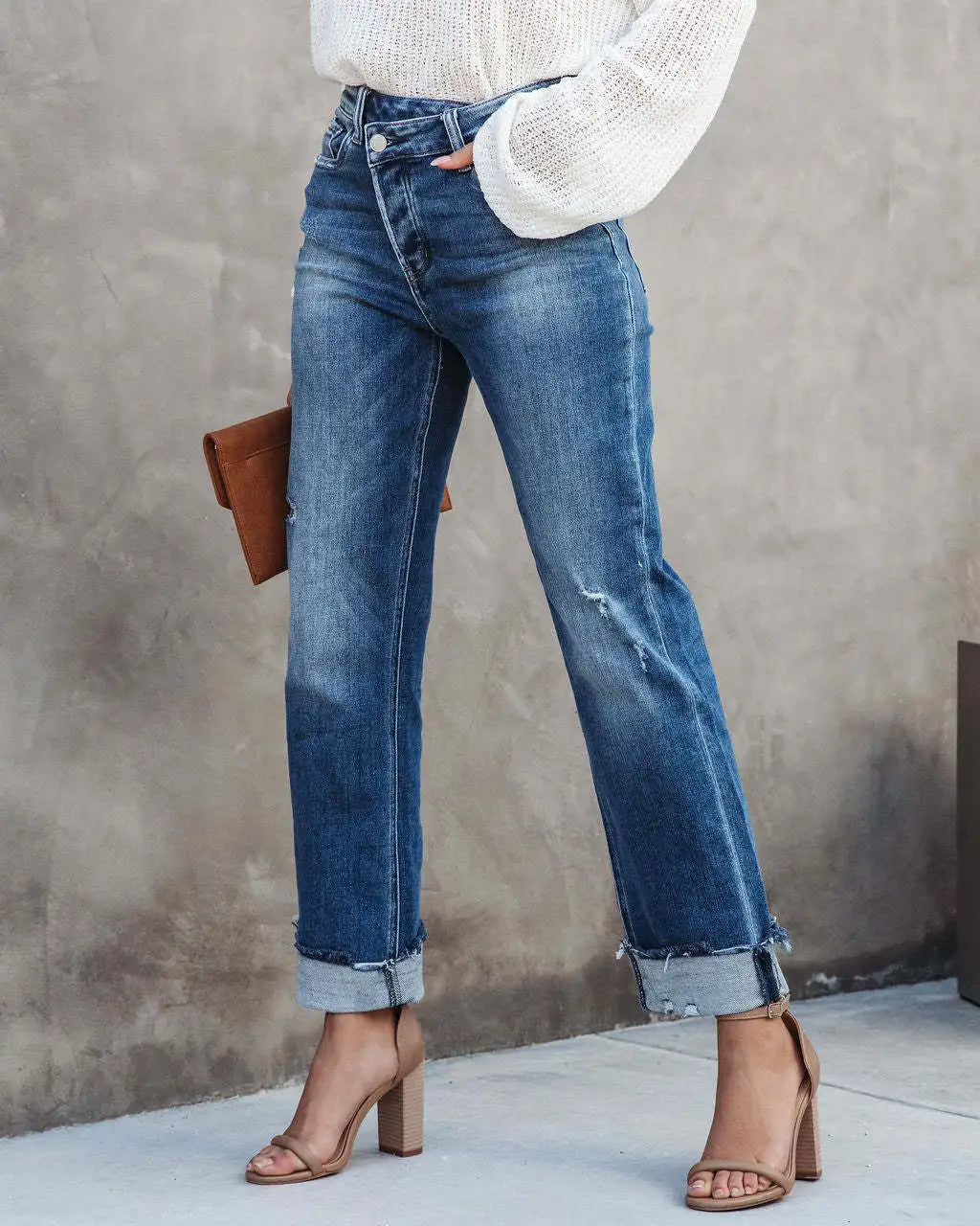 WW | Trendy Jeanshose mit Hoher Taille