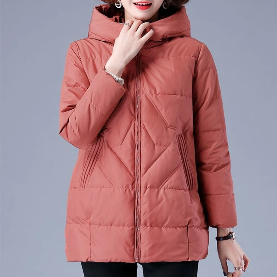 WW | Damen Gesteppte Jacke Mit Kapuze, Leicht Und Warm, Lässig Stil