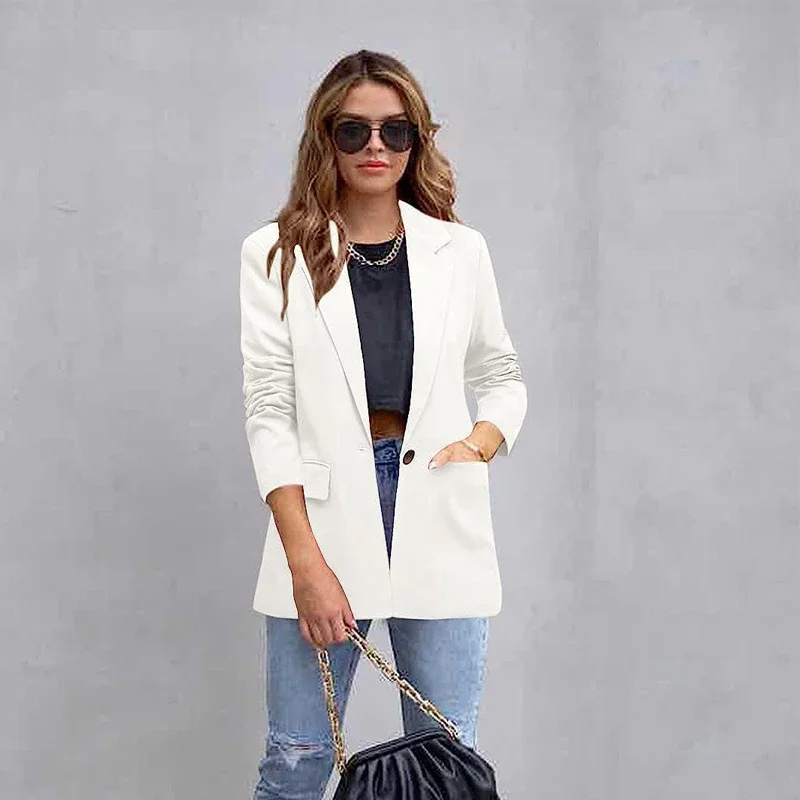 W&W Mode | Langer Damenblazer mit Klappentaschen und Tailliertem Schnitt