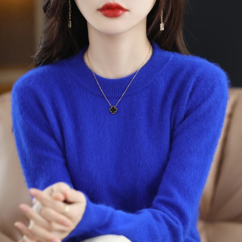 WW | Kaschmir Pullover Damen Luxuriöser Rundhalsausschnitt, Weich & Modisch