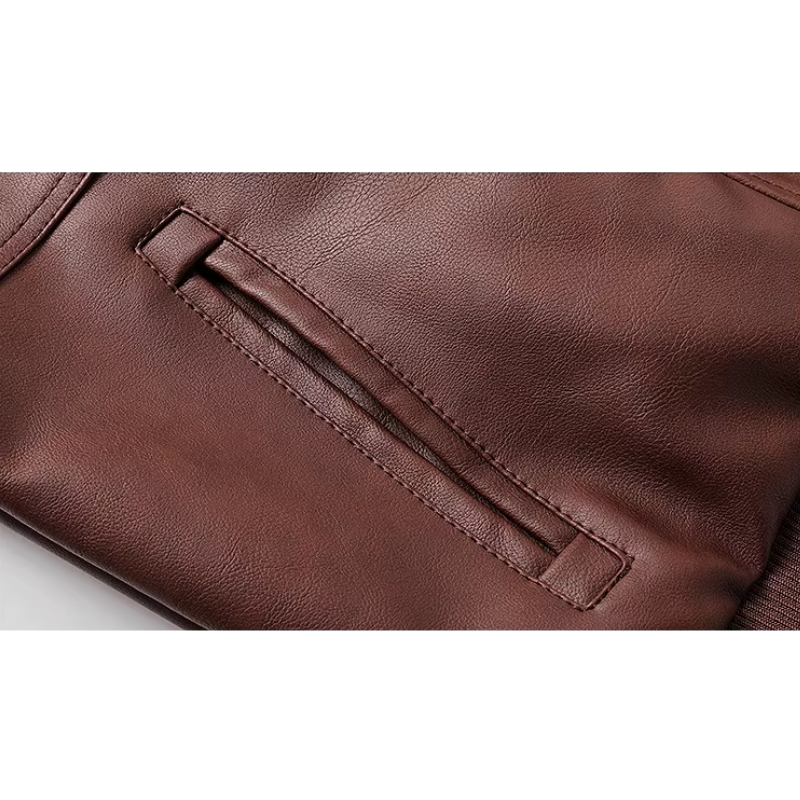 WW | Lederjacke Herren Mit Reißverschluss, Klassische Jacke Aus Echtleder