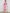 Asymmetrisches, figurbetontes Midikleid mit Rüschenkragen | Rosa