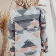 – Gewebte Jacke mit bedrucktem Kragen