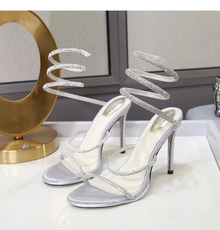 WW | Women sandals with high heels and ankle straps