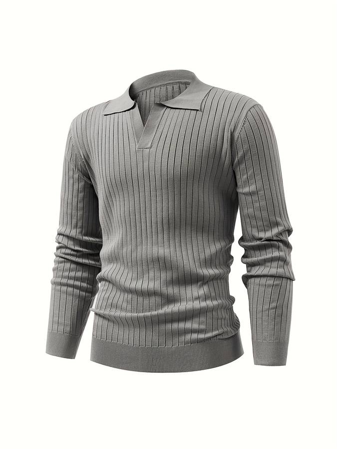 W&W Mode - Lässiger Herrenpullover mit V-Ausschnitt