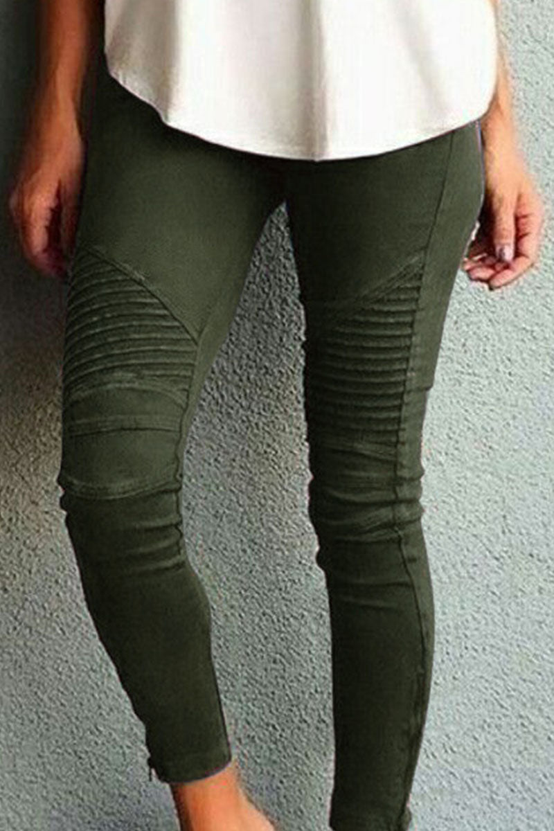 WW | Mode Trainingsbekleidung Einfache Enganliegende Mittel Taille Bleistift-Hosen