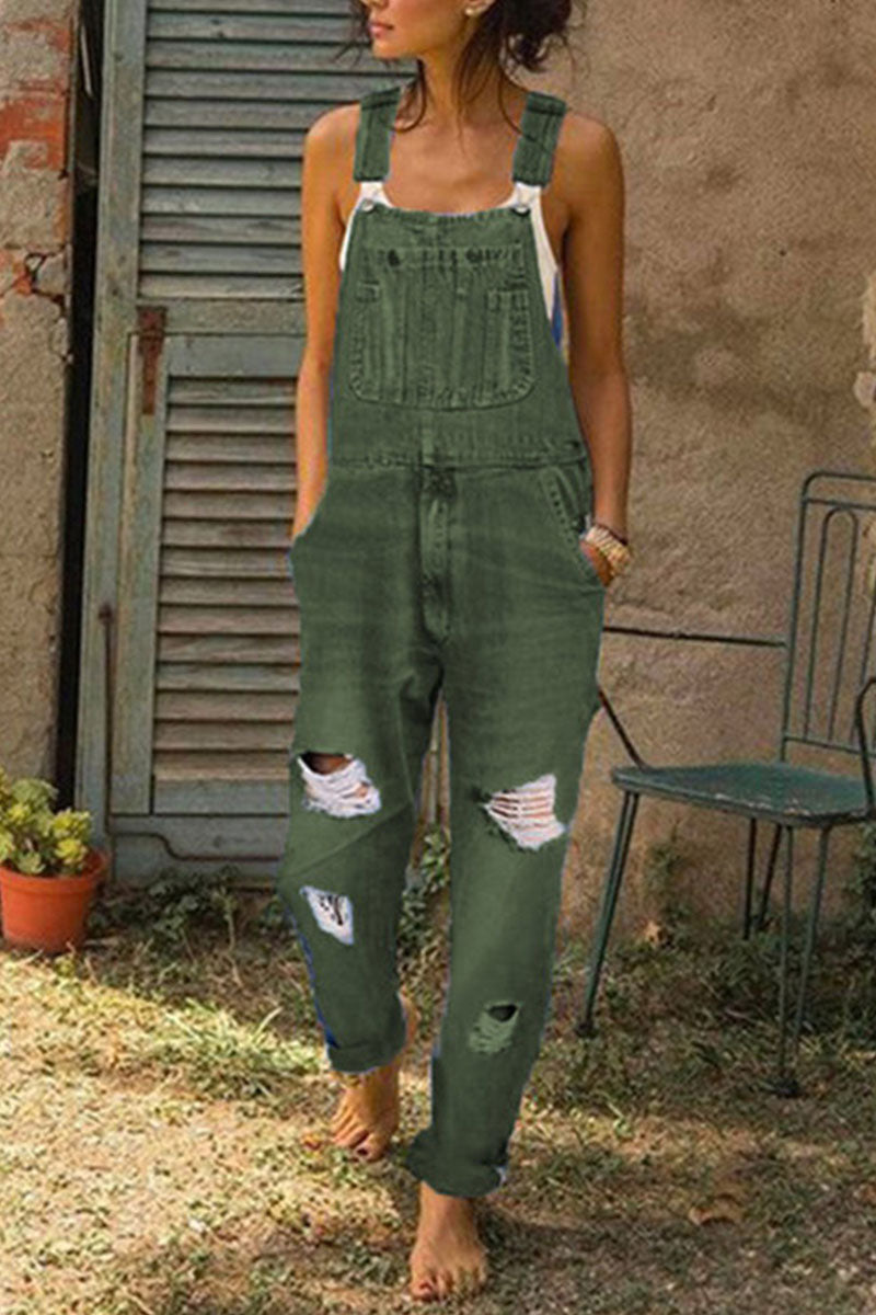 WW | Mode Lässig Solide Gerafft Lose Denim