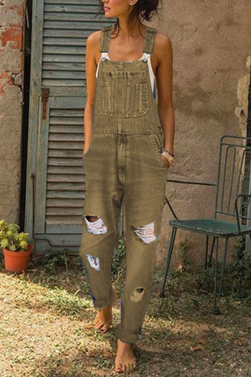 WW | Mode Lässig Solide Gerafft Lose Denim