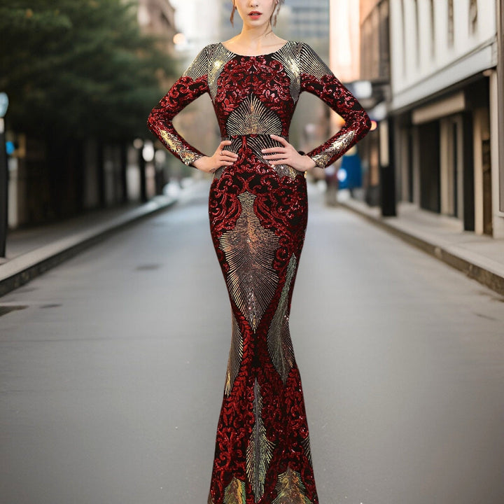 W&W Mode - Hochwertiges, rückenfreies Pailletten-Kleid