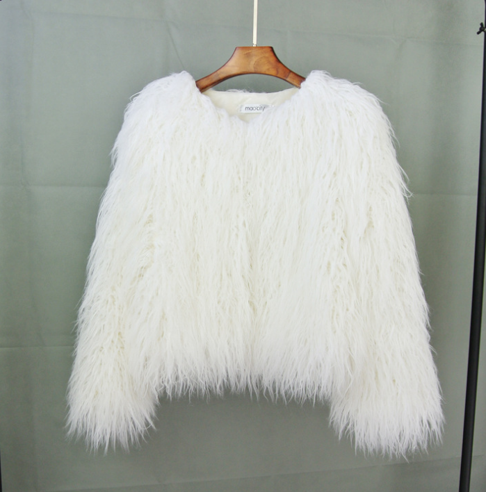 W&W Mode Boho-Kunstpelzmantel