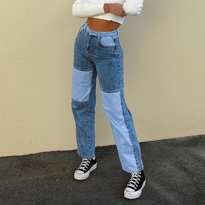 W&W Mode Jeans mit hohem Bund und geradem Bein Damen