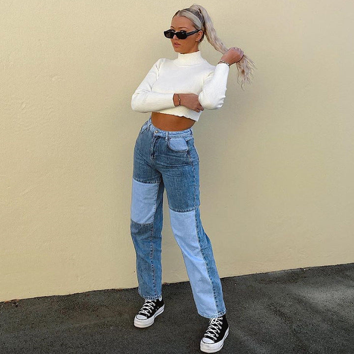 W&W Mode Jeans mit hohem Bund und geradem Bein Damen