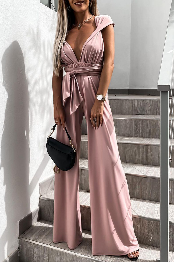 WW | Straße Solide Bandage Halter Lockere Jumpsuits - 4 Farben