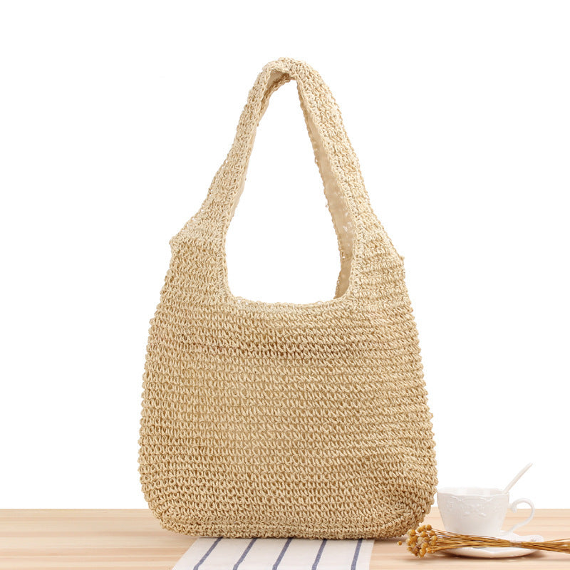 WW | Schultertasche Aus Geflochtenem Stroh