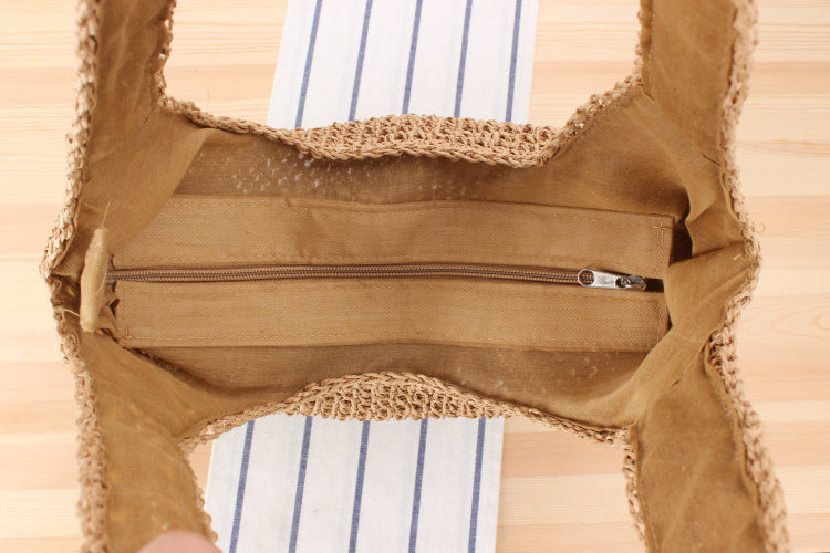 WW | Schultertasche Aus Geflochtenem Stroh