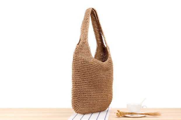 WW | Schultertasche Aus Geflochtenem Stroh