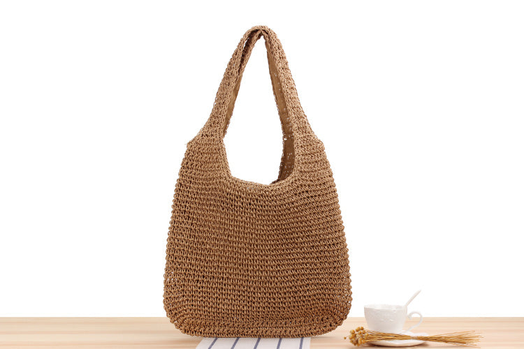 WW | Schultertasche Aus Geflochtenem Stroh