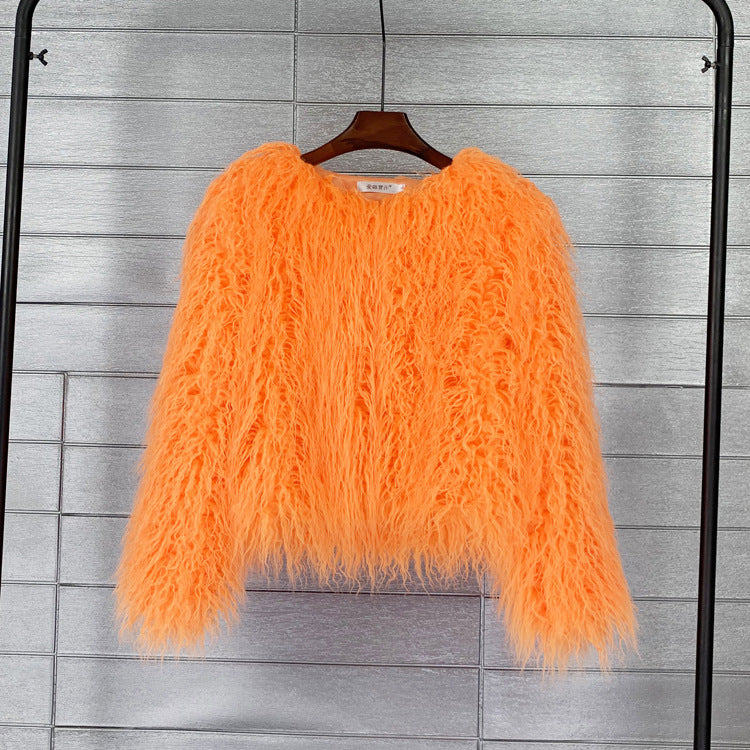 W&W Mode Boho-Kunstpelzmantel