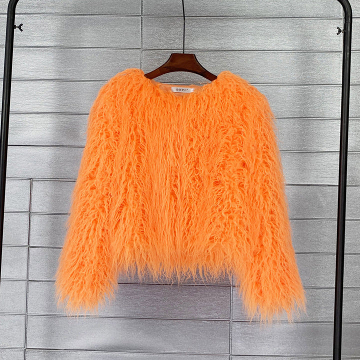 W&W Mode Boho-Kunstpelzmantel