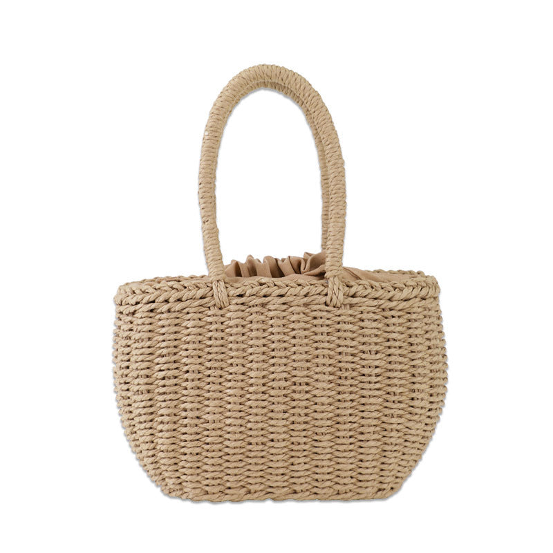 WW | Strohverarbeitet Strand Rattan Schultertasche