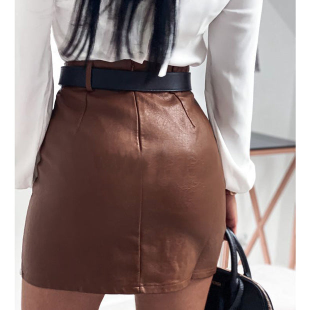 WW | Elegante Mode Nieten PU Leder Röcke Frauen