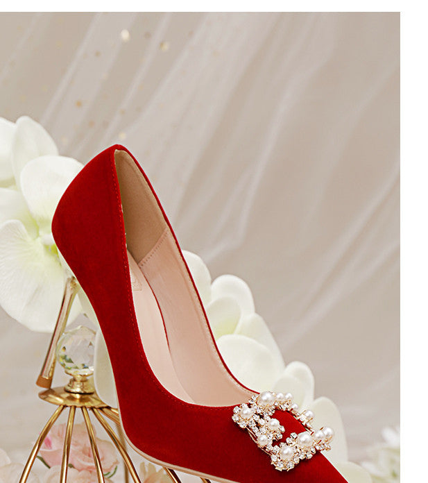 WW | Perl Rhinestone Stilettos Hochzeitsschuhe