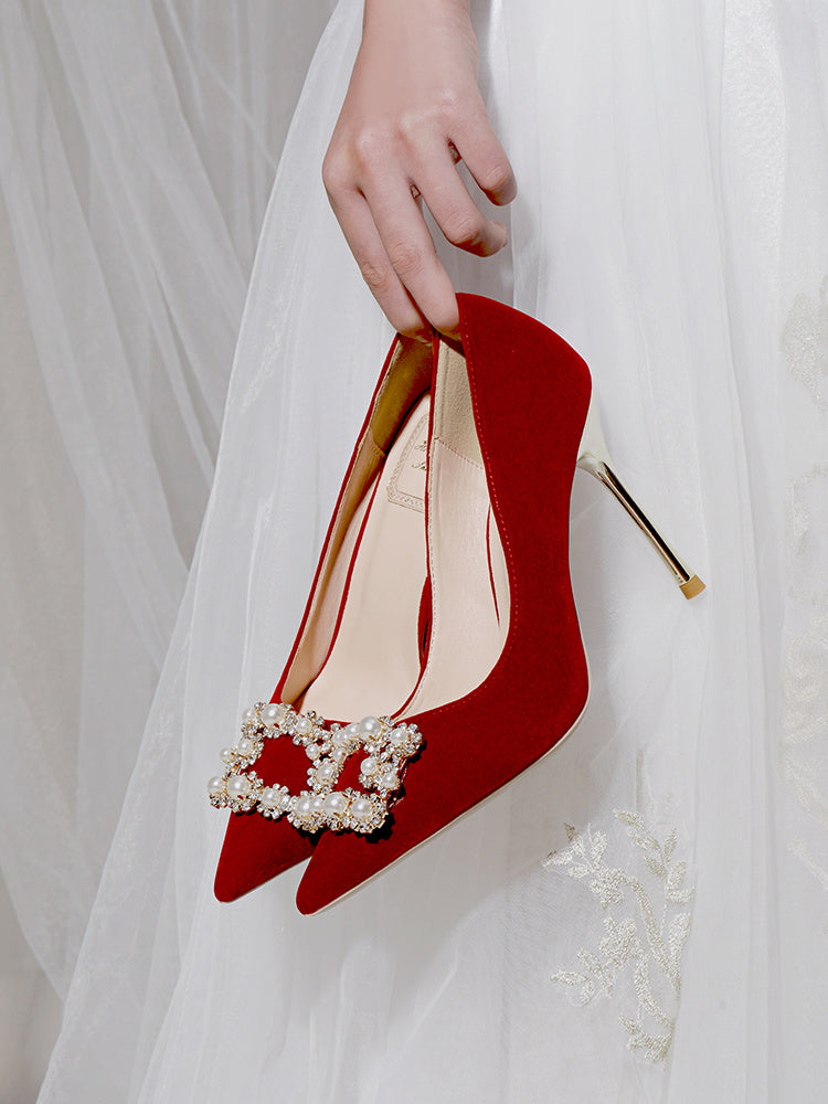 WW | Perl Rhinestone Stilettos Hochzeitsschuhe