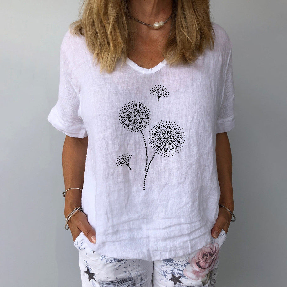 WW | Lässiges Baumwoll-Leinen Shirt für Damen
