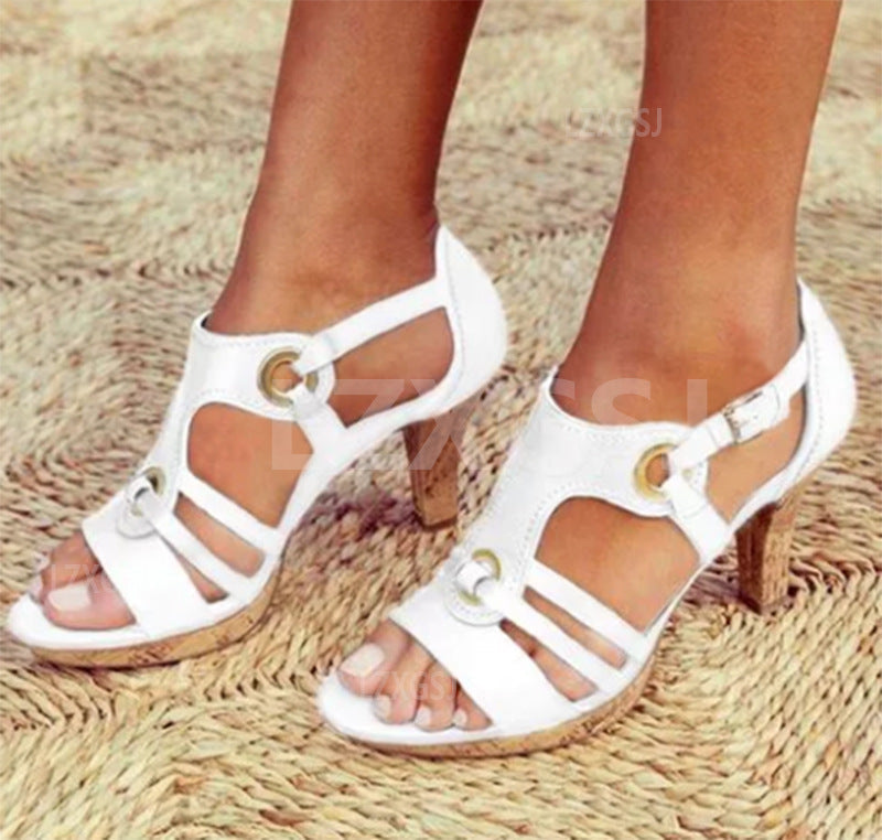 WW | Dicke Absatz Ethno Damensandalen