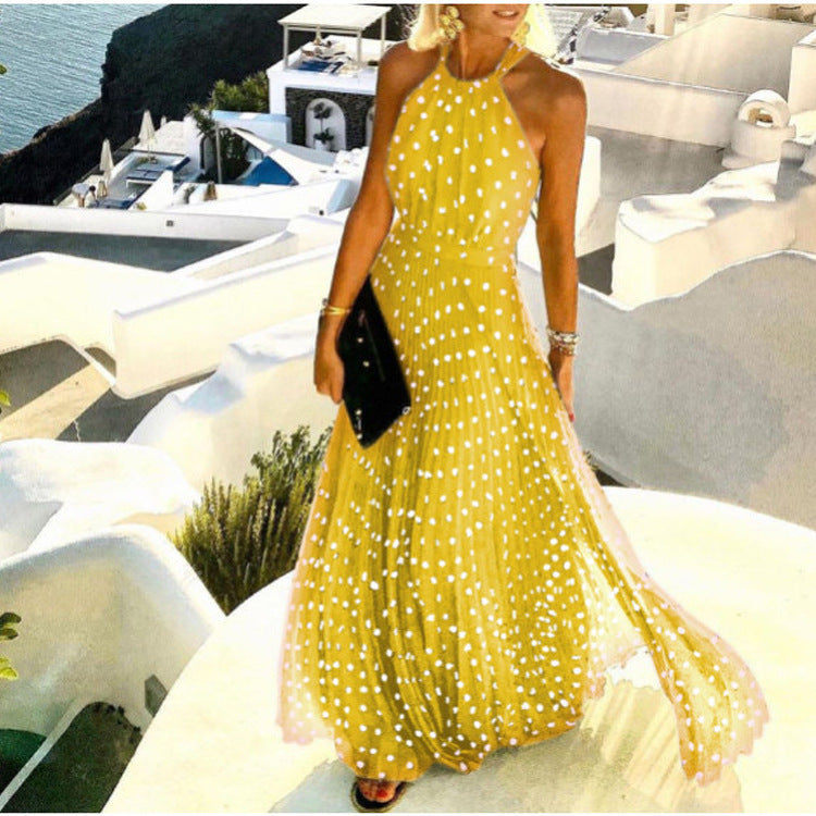 W&W Mode | Elegantes Boho Maxikleid Mit Falten