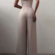 WW | Lässig Einfarbig Patchwork V-Ausschnitt Lockere Jumpsuits