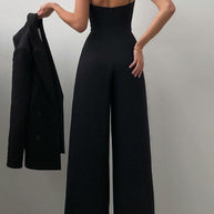 WW | Lässig Einfarbig Patchwork V-Ausschnitt Lockere Jumpsuits