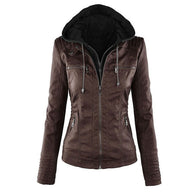 WW | Damen Lederjacke Mit Kapuze