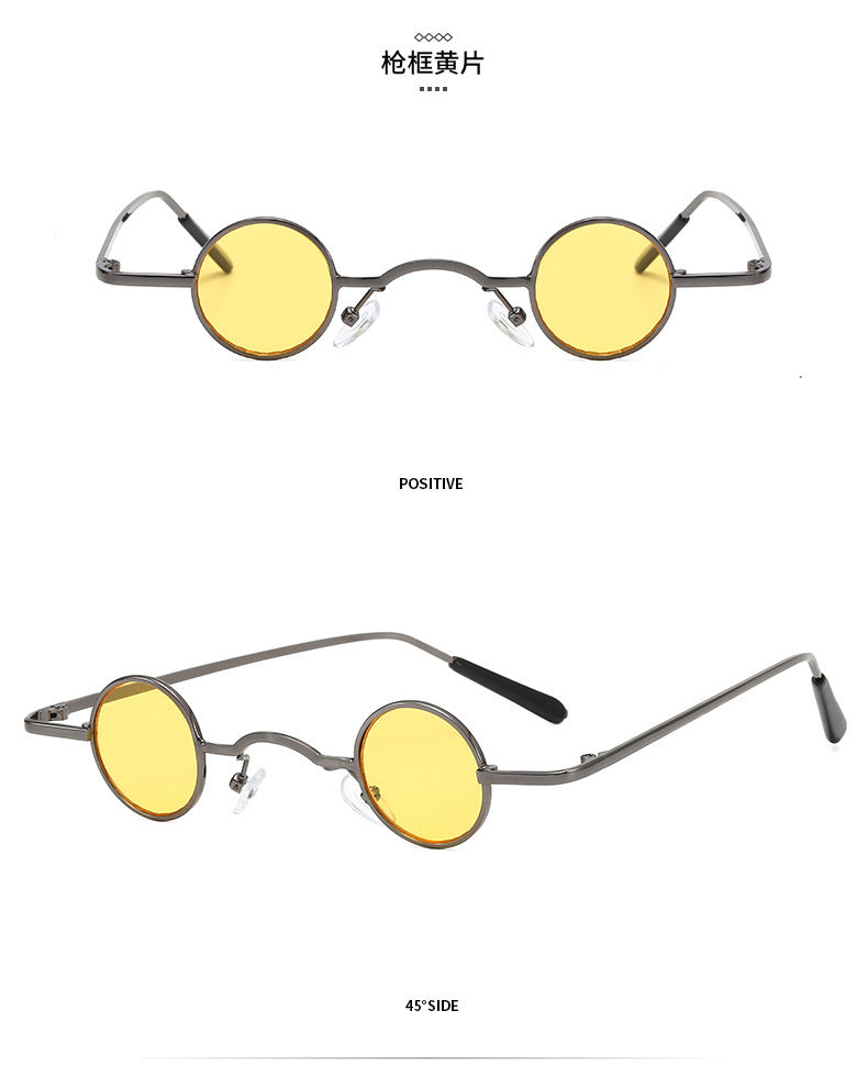 W&W Mode | Retro Sonnenbrille Mit Kleinem Runden Rahmen Für Herren